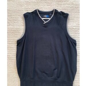 Callaway Golf Apparel Mens V‎ Neck Sleeveless Vest Black With Grey Trim Size M
